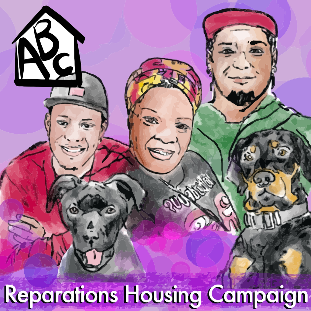 An Illustration representing members of the ABC Reparations Housing Campaign